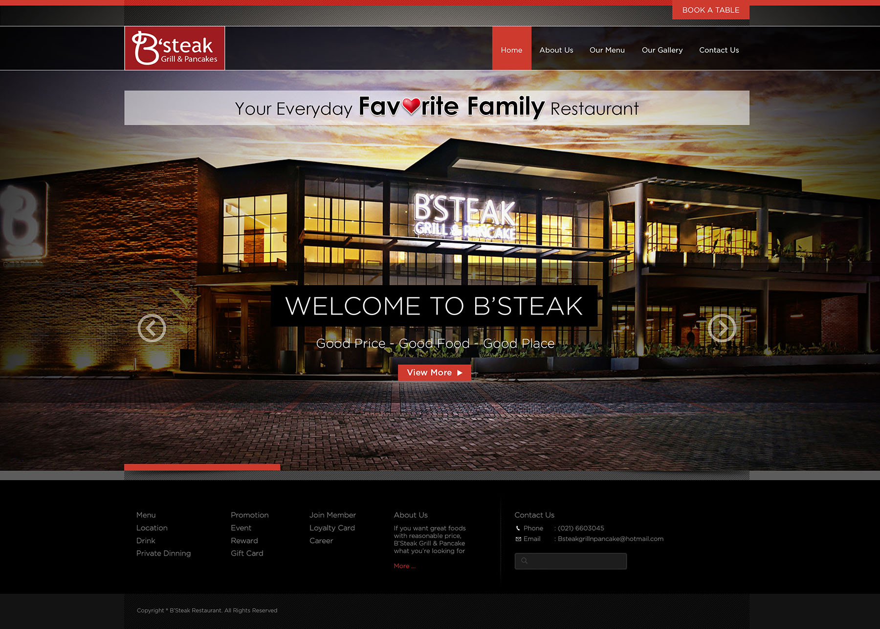 B’Steak Grill & Pancake Restaurant Portal