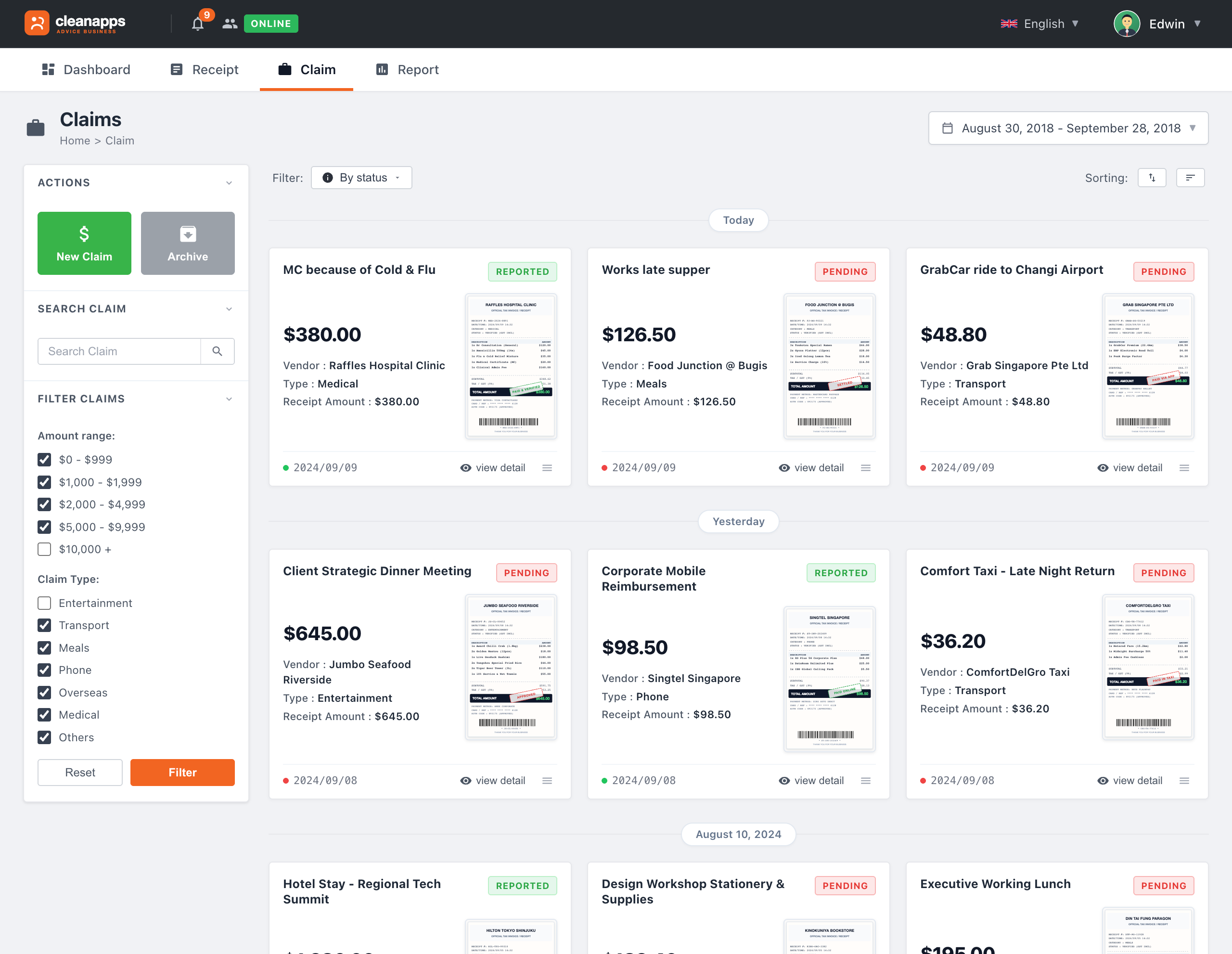 Corporate Claim & Payment Management System